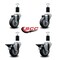 Service Caster 3.5'' Thermoplastic Rubber Wheel Swivel 1-1/2'' Expanding Stem Caster Set 2 Brakes, 4PK SCC-EX20S3514-TPRB-2-PLB-2-112 - alternate 2